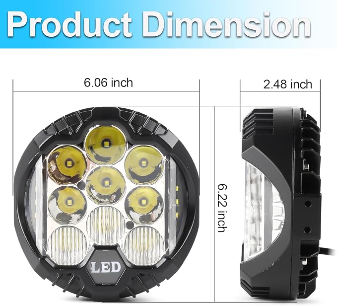 LIGBT 2PCS 7 Inch Round LED Offroad Light - Image 7