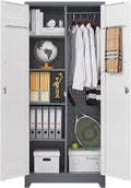 GREATMEET 72.8" Broom Storage Cabinet, Utility Cabinets by GREATMEET