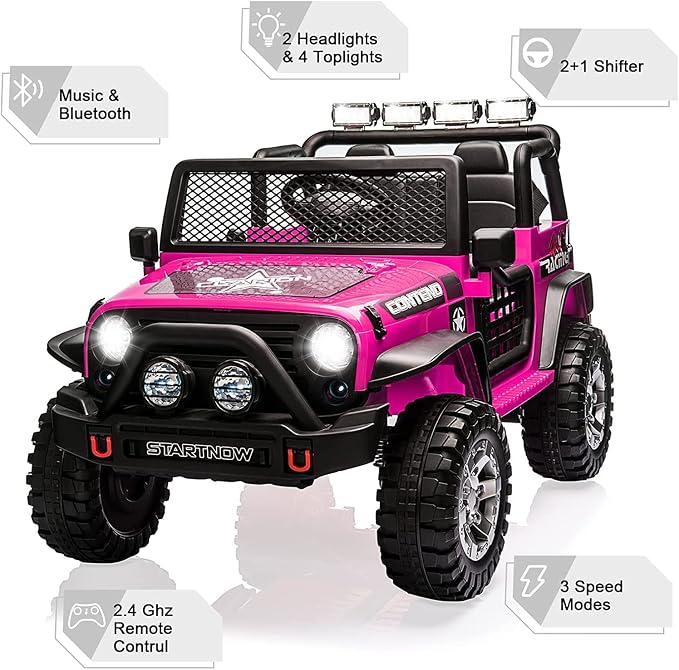2-Seat Kids Ride on Truck Car, 12V Battery Powered Electric Vehicle - Image 5