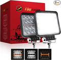 Firehawk LED Light Pods Bar 4 Inch 30000LM 60W Square Spot Flood Amber White by FIREHAWK