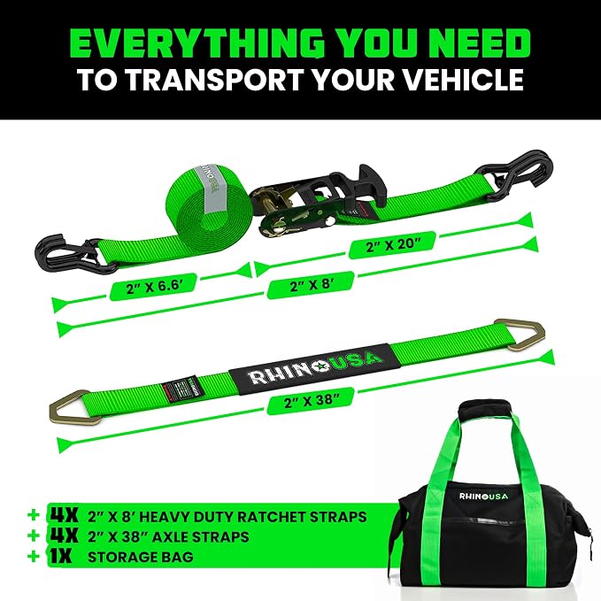 Rhino USA Car Tie Down Straps for Trailers - Image 4