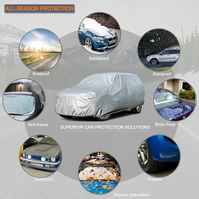 Kayme Large SUV Car Cover Waterproof All Weather, Outdoor Full Size SUV Cover - Image 4