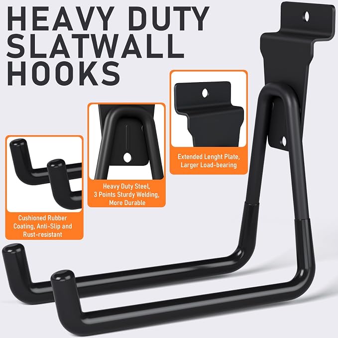 INCLY 24 Pack Heavy Duty Slatwall Hooks, Slat Wall Hanging Hooks and Hangers - Image 3