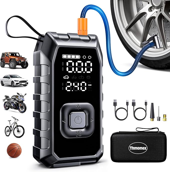 Tire Inflator Portable Air Compressor, 65W Fast Charge 180PSI Cordless Electric by ThmomexHome
