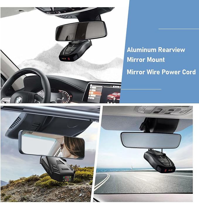 Radar Detector Mount, Rearview Mirror Rod Radar Mounting Bracket+Rearview - Image 2