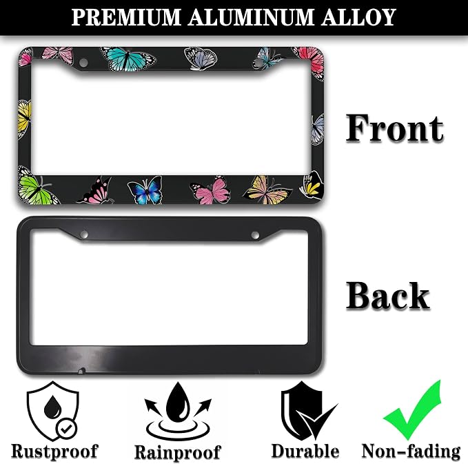 License Plate Frames for Women Multicolor License Plate Frame Holder for Men - Image 3
