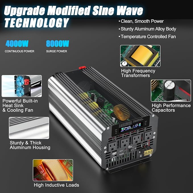 5000W Power Inverter 24V to 110V/120V DC to AC - Image 5