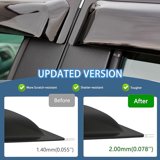 Rain Guard Fit for 2010-2017 GMC Terrain, Outside-Mount Side Window Visor - Image 7
