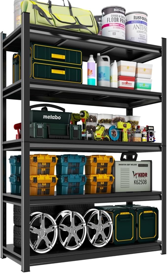 Metal Garage Shelving Unit, Heavy Duty 5-Tier Adjustable Storage Rack, Steel by Notmise