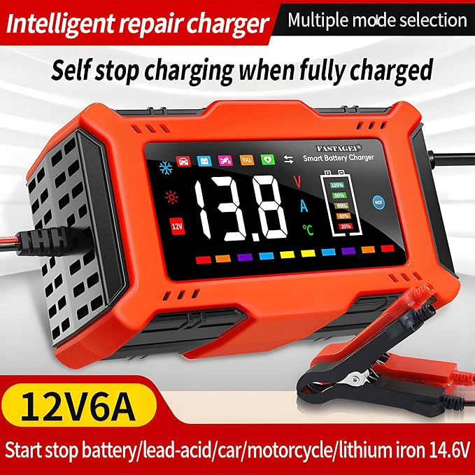 LiFePO4/Lead Acid Battery Charger Smart Battery Trickle Charger 12V 6A - Image 7