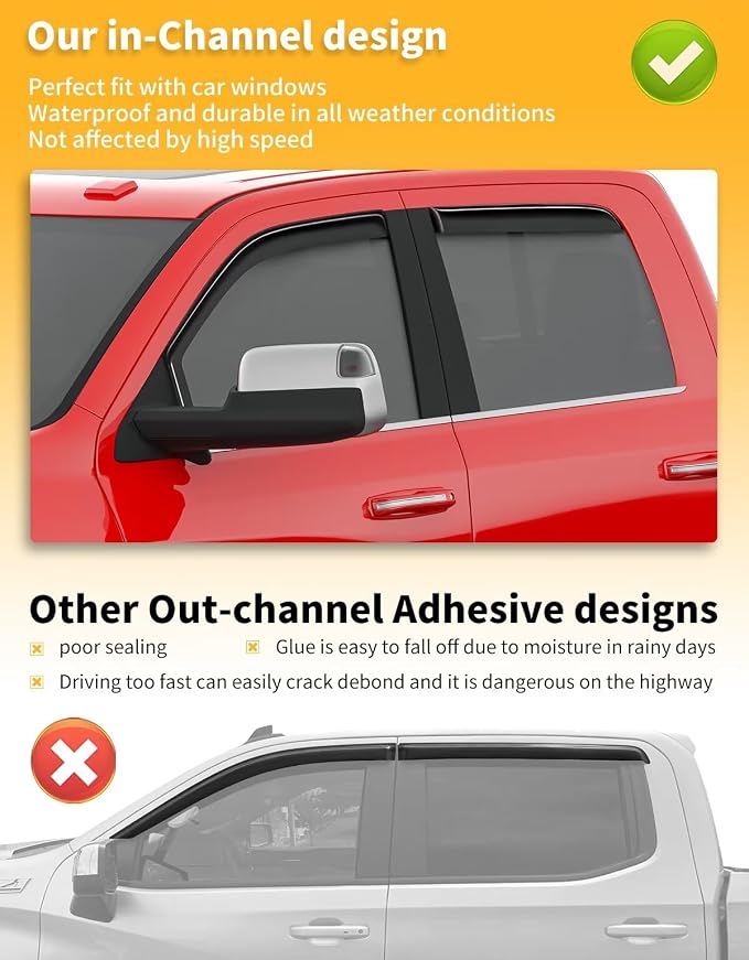 in-Channel Window Rain Guards Fit - Image 6