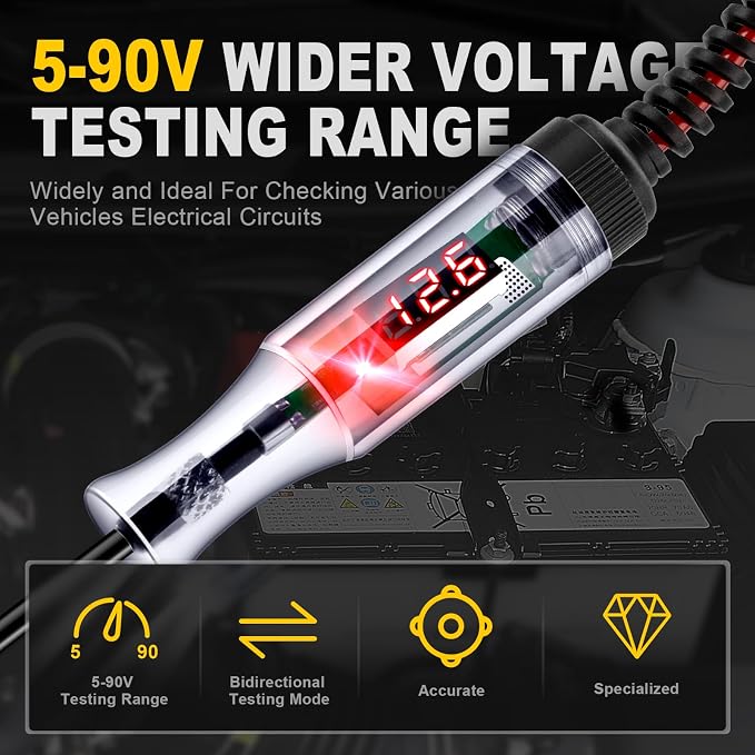 Automotive Test Light 5-90V Digital LED Circuit Tester - Image 2