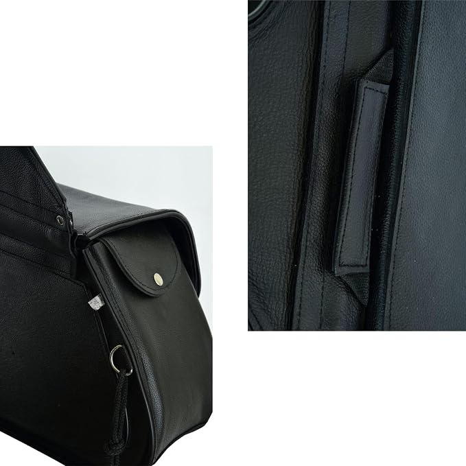 GARGOYLE BELLS Motorcycle Saddle Bags Leather Motorcycle Luggage Bag - Image 8