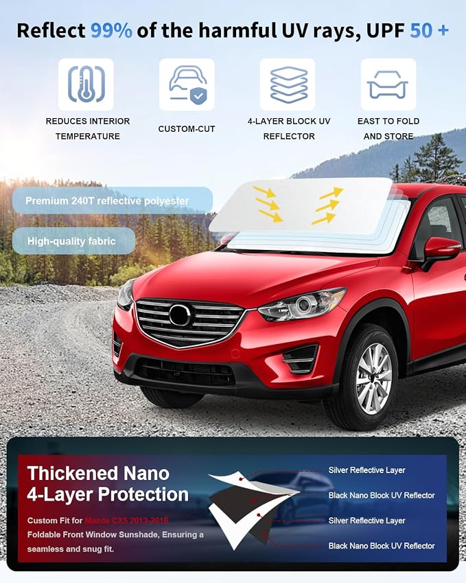 for Mazda CX5 Foldable Windshield Sun Shade - Image 2