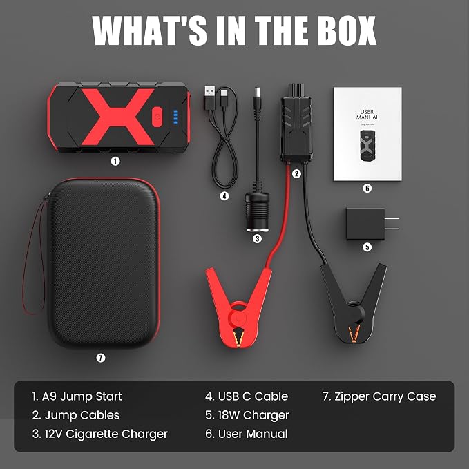 BOOKOO Jump Starter 2000A for Car/Boat/Lawnmower Portable 12V Car Battery Jump - Image 7