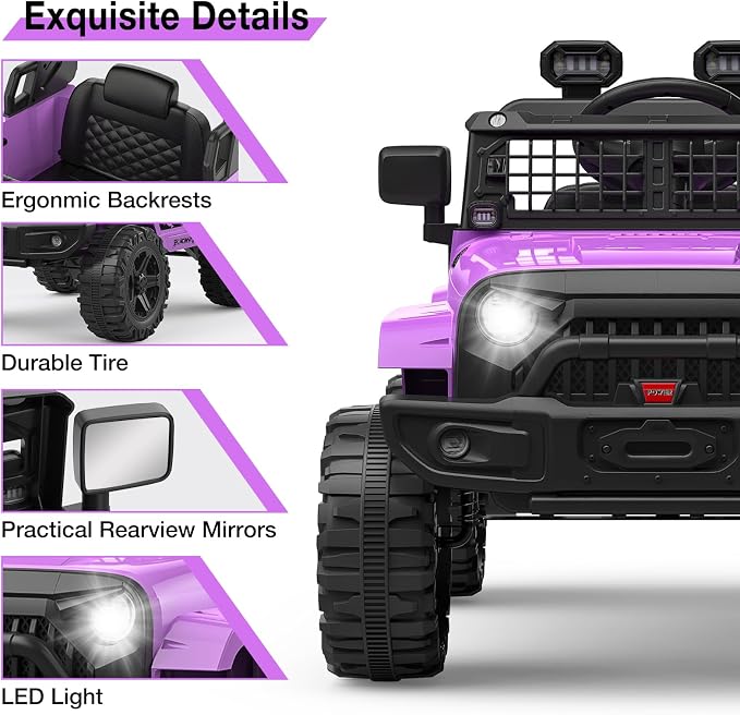 12V Kids Electric Ride On Truck Car w/Parent Remote Control, Spring Suspension - Image 2