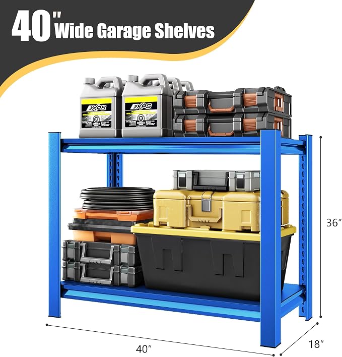 40" W Garage Shelving Heavy Duty，1000LBS Loads Adjustable Garage Storage Shelves - Image 3