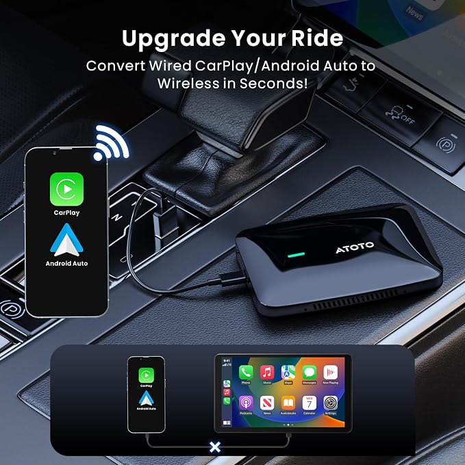 Ai Box Carplay/Android Auto Wireless Adapter, 4-in-1 Ai Box, Dual Bluetooth/WiFi - Image 2