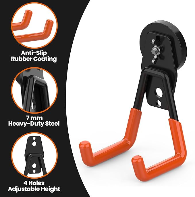 6 Pack Large Magnetic Hooks Heavy Duty Extra Strong Magnetic Garage Hooks Big - Image 4