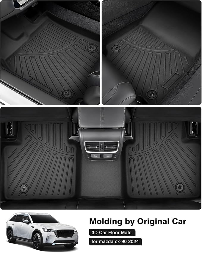 Powerty Floor Mats for 2024 2025 Mazda CX-90 CX90 PHEV Accessories Floor Liners - Image 3