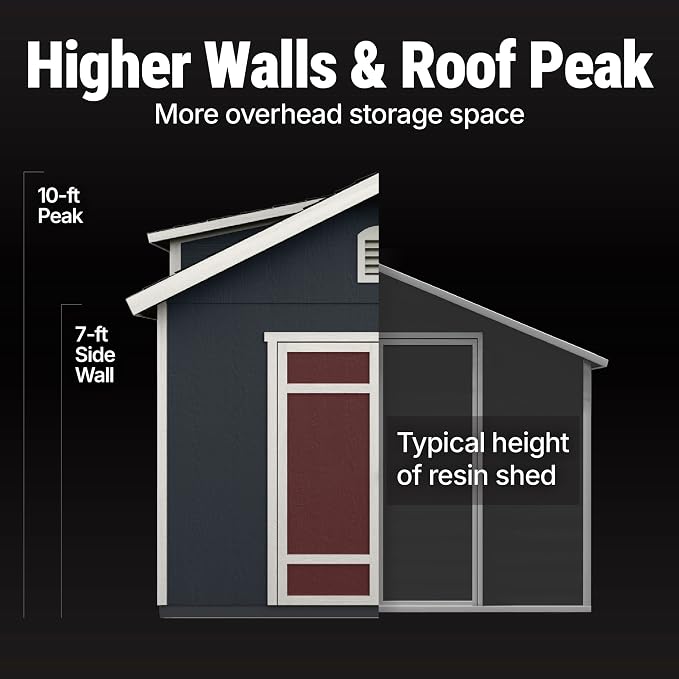 Handy Home Products Designer 12x10 Wooden Storage Shed - Image 6