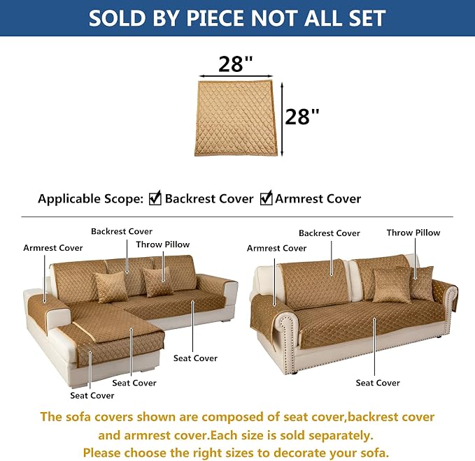 Eismodra Armrest Covers, Couch Cover, Sofa Cover, Backrest Covers, Anti-Slip - Image 5
