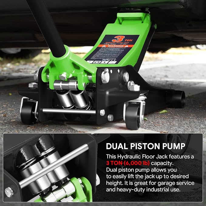 DNA MOTORING Low Profile Hydraulic Trolley Service/Floor Jack, 3 Ton Capacity - Image 4