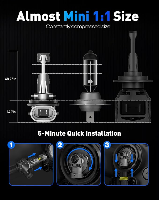 NOVSIGHT 9005 Fog Light Bulbs, 600% Brightness, 40000 Lumens, 140W 6500K Cool - Image 7