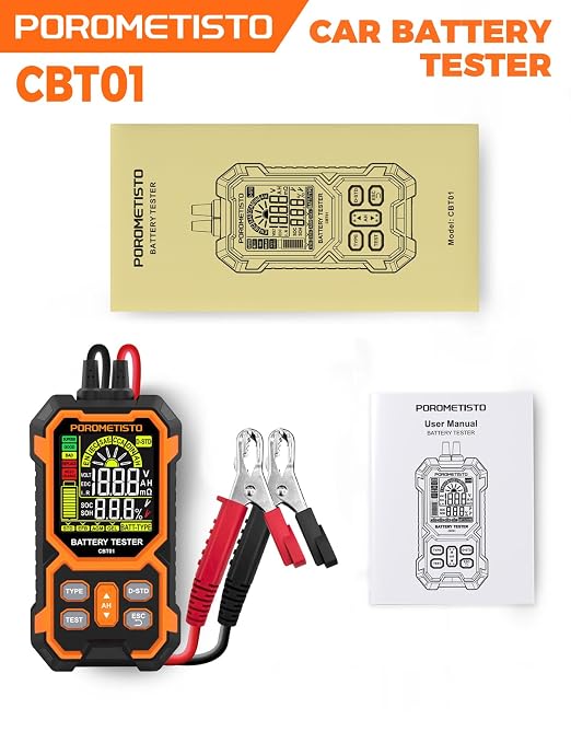 12V 24V Car Battery Tester, POROMETISTO CBT01 Automotive Battery Checker - Image 9
