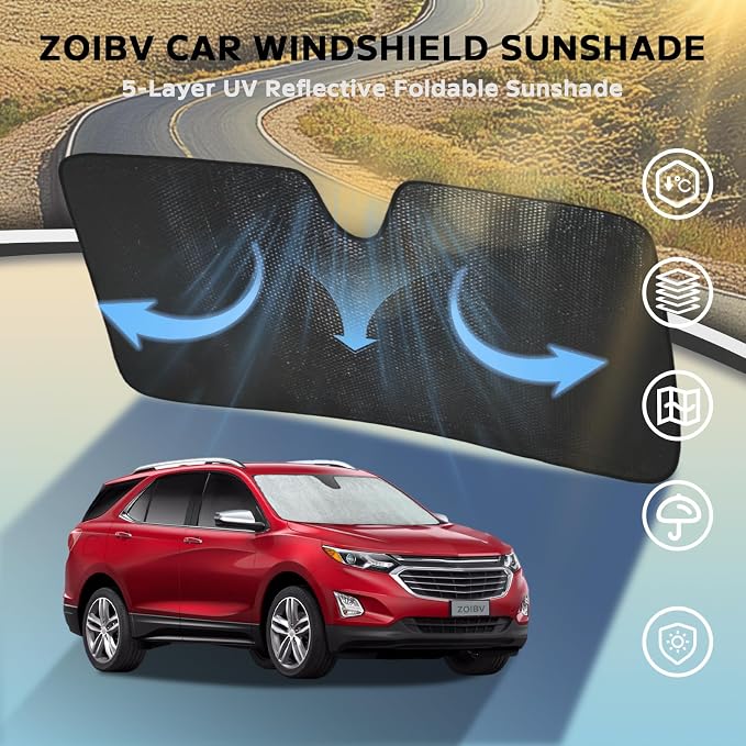 Windshield Sun Shade for Chevrolet Chevy Equinox 2018-2024 - Image 3