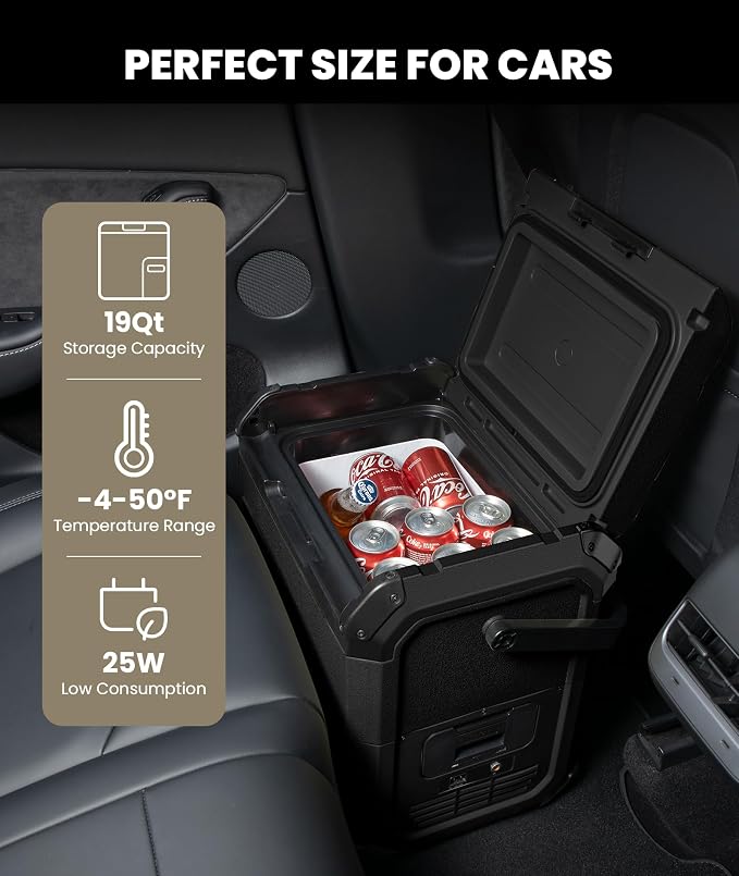 EENOUR D18 12 Volt Car Refrigerator, Portable Freezer 19Qt/18L, Compressor - Image 3