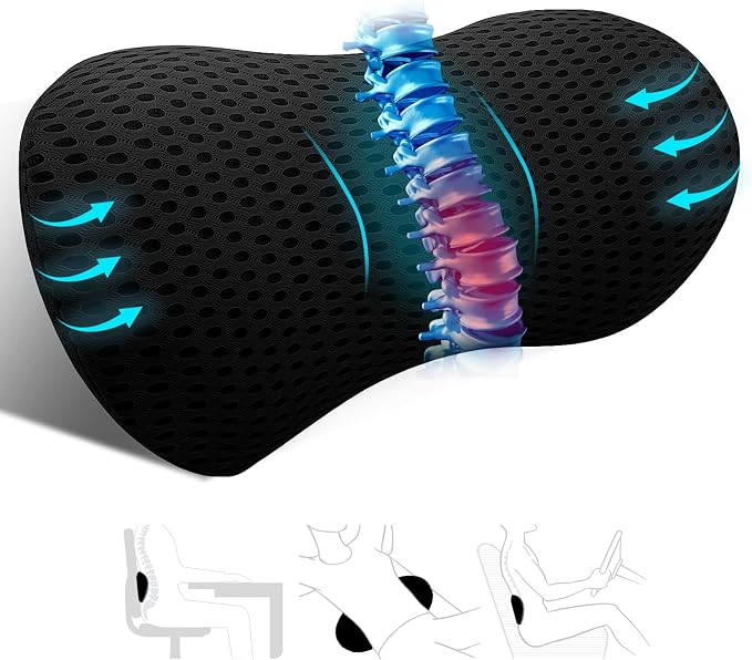 Lumbar Support Pillow Ergonomic Memory Foam Lumbar Pillow, Relieve Back Pain by kasney