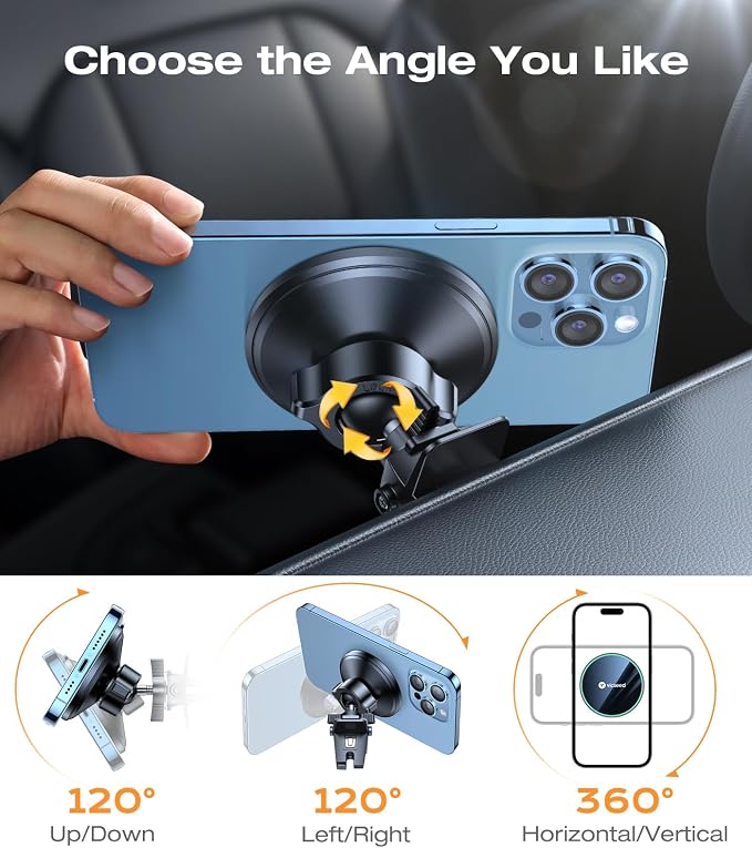 VICSEED for MagSafe Car Mount Magnetic Phone Holder for Car Vent 360 Adjustable - Image 7