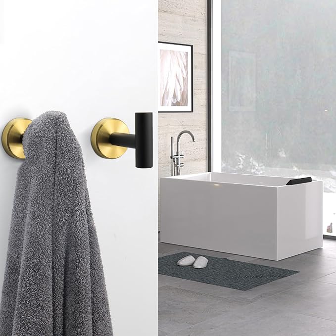NearMoon Bath Towel Hooks- SUS 304 Stainless Steel Robe Hook Holder, Heavy Duty - Image 7
