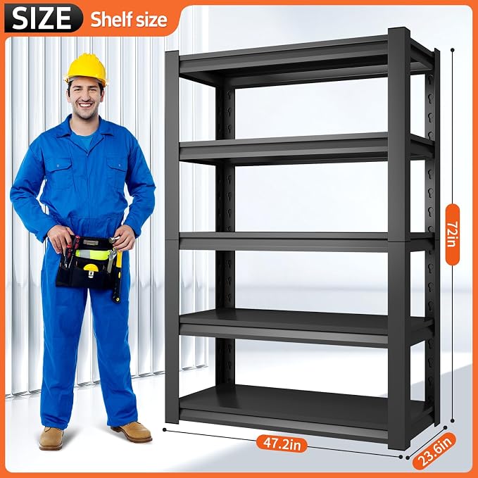 48" W Garage Shelving Unit, Garage Storage Shelves 3000LBS Heavy Duty Shelves - Image 3