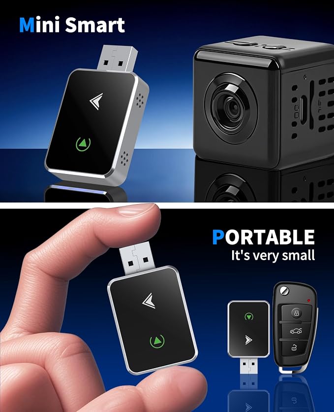 Wireless CarPlay Adapter, 2025 Upgraded 2-in-1 Mini Size CarPlay & Android Auto - Image 5