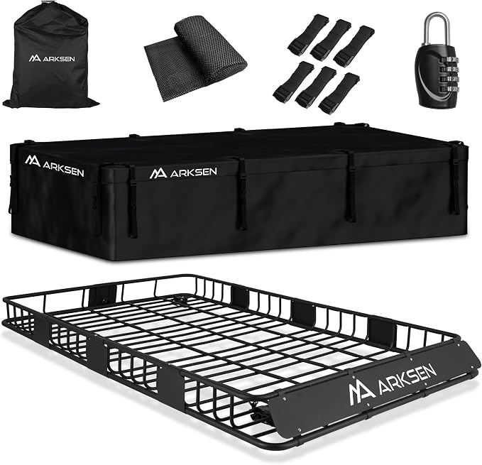 ARKSEN 84 x 50 x 6 Inch Universal Extra Wide 150LB Heavy Duty Roof Rack Cargo by ARKSEN
