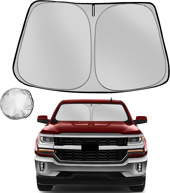 Windshield Sun Shade for 2014-2018 Che-vrolet/Chevy Silverado 1500 Foldable Sun by Fonowka