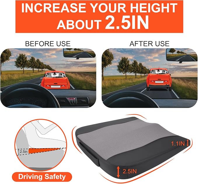 Car Seat Cushion, Comfort Memory Foam Car Cushions - Image 3