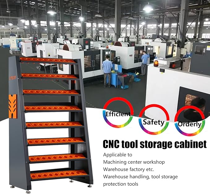 8-Row Large Capacity CNC Tool Holder Rack - Image 3