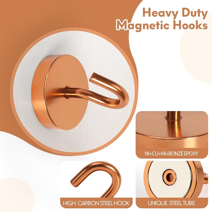 Neosmuk Magnetic Hooks, Cruise Ship Essentials, 120lb+ Heavy Duty Magnetic Hooks - Image 6