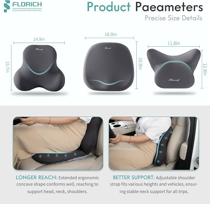 FLORICH Car Seat Cushion and Lumbar Support Pillow - Image 3