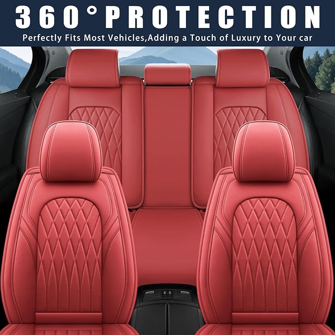 WELLDO Car Seat Covers Full Set, Leather Seat Covers - Image 6