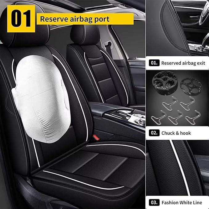 YORKNEIC Seat Covers for Hyundai Kona 2018-2024 2025: Waterproof Leather Car - Image 2