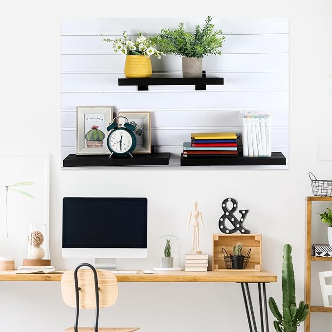 4 Pack Wooden Slatwall Shelf, 16.1" D x 6.7" W x 1.1" H Slatwall Shelves - Image 6