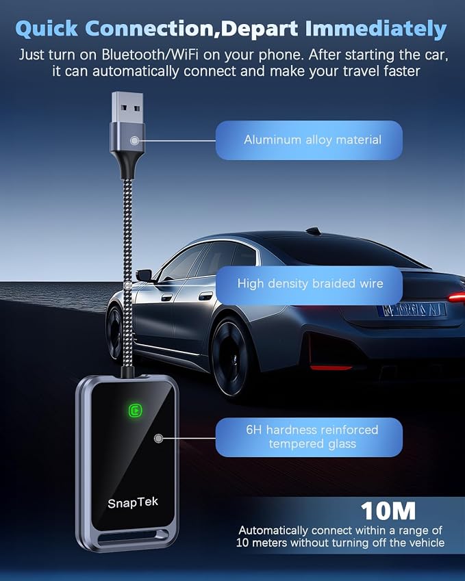 Wireless CarPlay Adapter for Apple iPhone, Convert Wired to Wireless CarPlay - Image 4