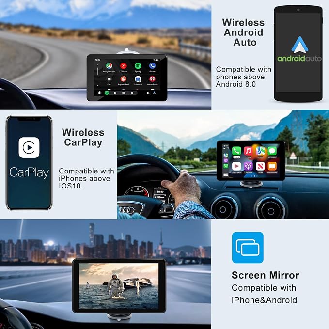 Compatible Wireless Apple CarPlay Android Auto Screen - Image 2