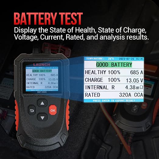 Car Battery Tester, Launch BST-560S 12V Digital Automotive Battery Load & - Image 4