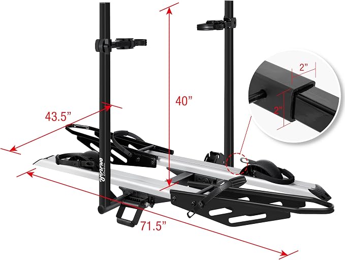 200 lbs. Hitch Mount Bike Rack, fits Cars, Trailers - Image 9