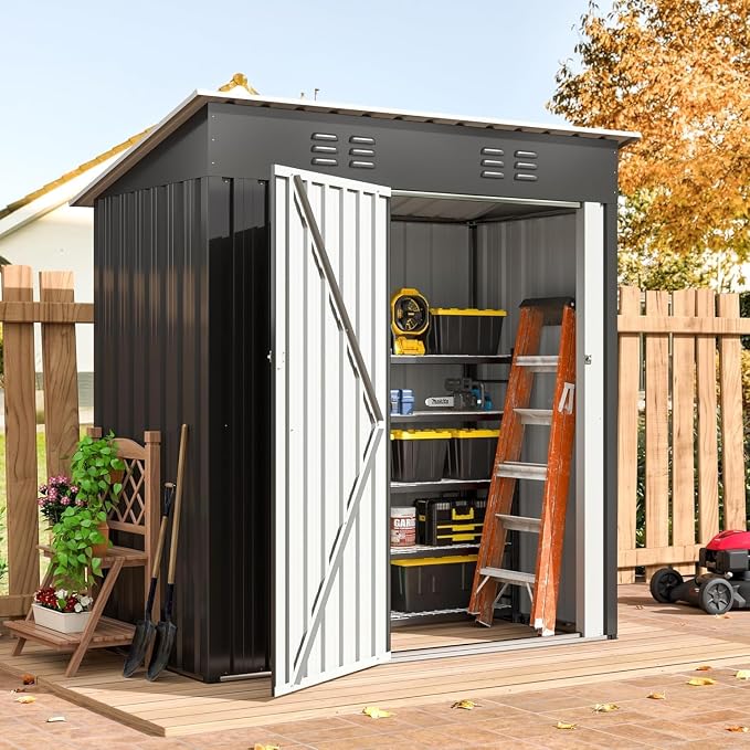 WKM 5X3 FT Outdoor Storage Shed, Utility Metal Tool Storage by Unknown